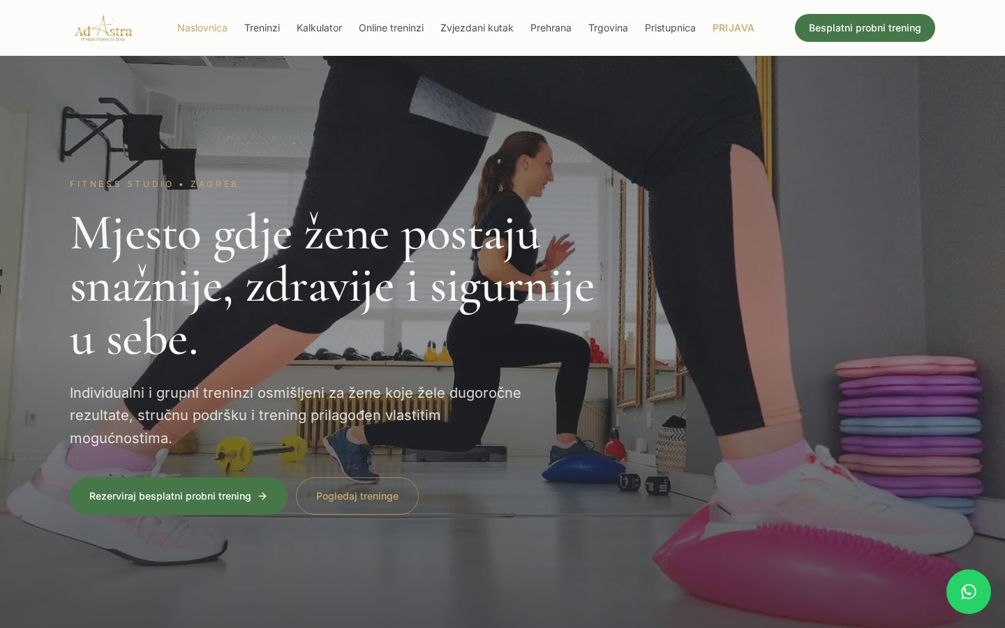 Naslovnica stranice Eufortia Ad Astra Fitness